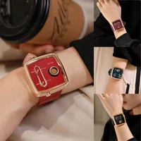 guou fashion casual womens watches quartz individual wristwatches leather band watch