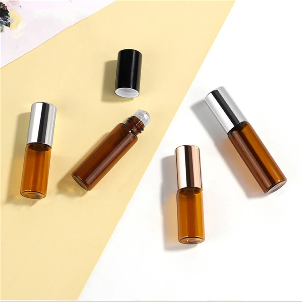 

5ML 10ML Perfume Bottles Glass Roller Bottles with Roller Balls Essential Oil Bottles Roll on Bottles Vials Travel Clear Bottle