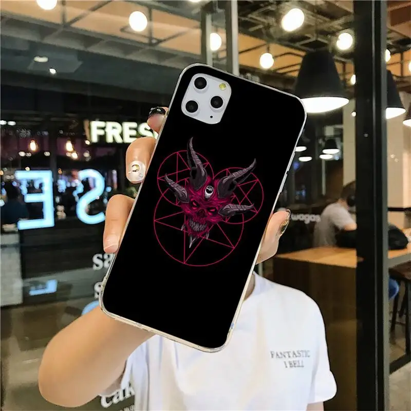 topcashop pentagram 666 demonic phone case for iphone 12 pro max mini 11 pro xs max 8 7 6 6s plus x 5s se 2020 xr cover free global shipping