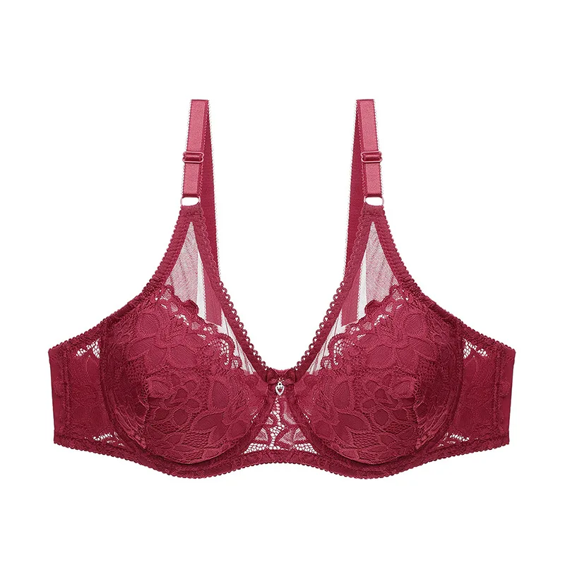 

NEW Underwear Women Cup Big Size Women Bra Solid Lace Hollow Out Soutien Gorge Lingerie Sexy Ultrathin Transparent Brassiere