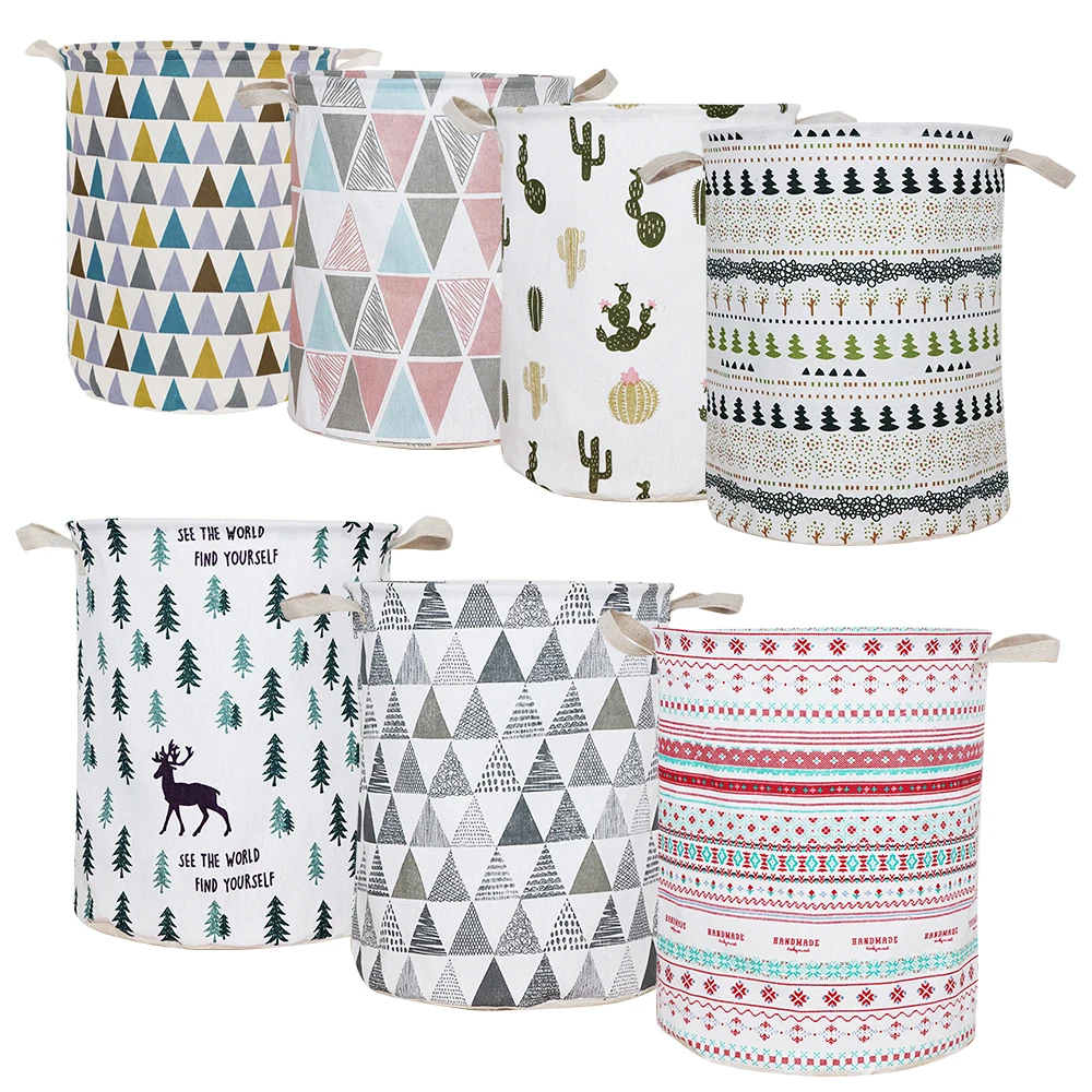 1 шт. складная корзина для белья из хлопка и льна|Корзины белья| |
