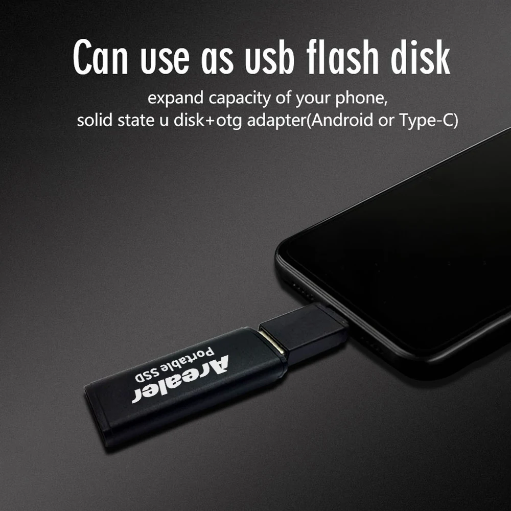Arealer мини твердотельный накопитель SSD твердотельный USB флэш-диск твердотельный высокоскоростной накопитель Black64GB