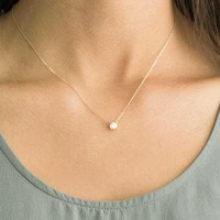 women girls temperament bridal simple long chain fashion necklace pendant small