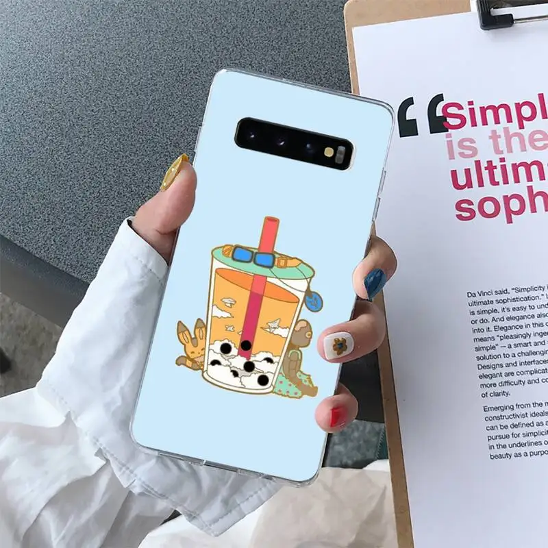 

YNDFCNB Milk tea Phone Case for Samsung S10 S10e S8 S9 Plus S7 Edge Note10 9 8 Soft Transparent TPU cove