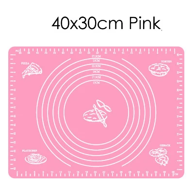 Pink 40x30cm Многоразовый силиконовый коврик для выпечки Эко-коврик для раскатки теста большой антипригарный коврик для духовки Кондитерские аксессуары инструменты новые - Цвет: Pink 40x30cm