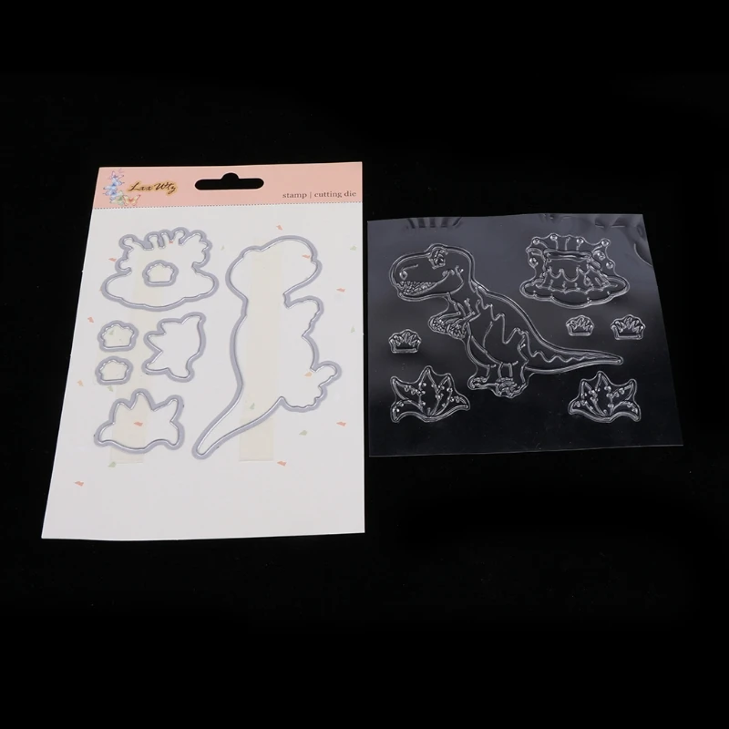 

Dinosaur Silicone Stamp Cutting Dies Stencil Frame For Scrapbook Album Decor Craft