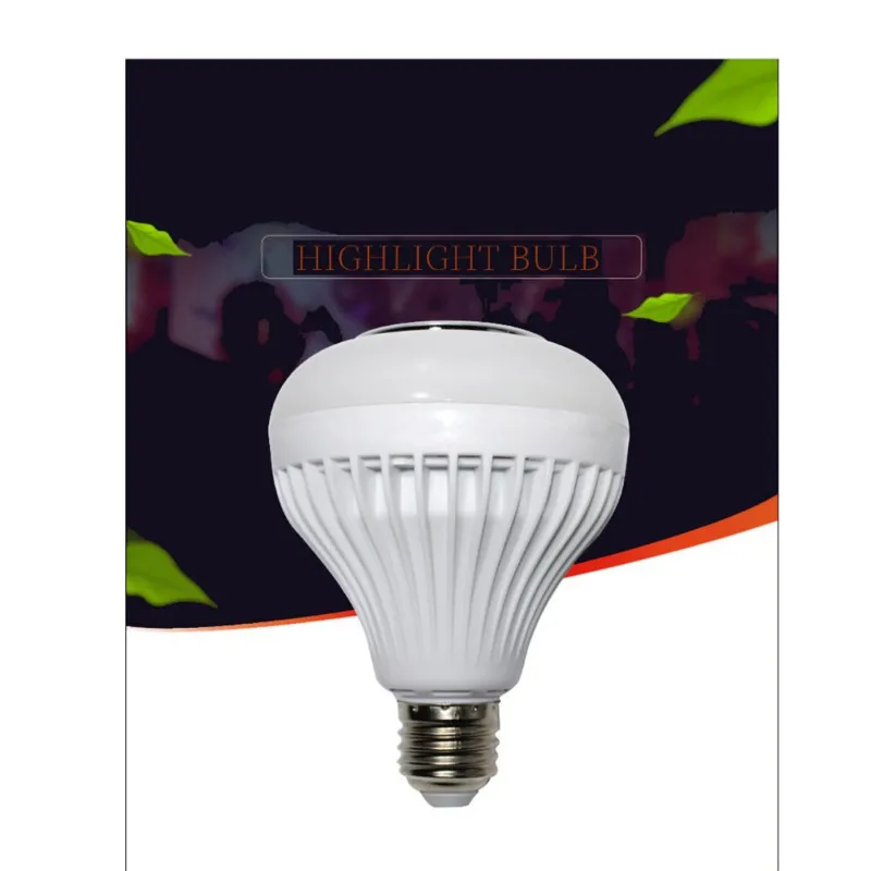 E27 светодиодный беспроводной Bluetooth динамик 12 Вт RGB лампа 16 цветов умный свет