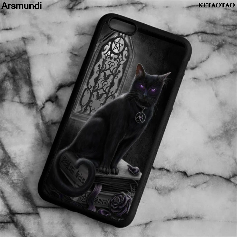 KETAOTAO ведьмы Черный кот телефонные чехлы для iPhone 4S 5C 5S 6 6S 7 8 Plus X S4 5 Чехол Мягкий ТПУ