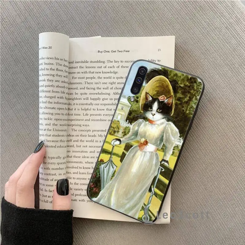 

Cat in flowers cute Phone Case For Samsung A20 A30 30s A40 A7 2018 J2 J7 prime J4 Plus S5 Note 9 10 Plus