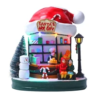 led lighted musical house resin ornament christmas animated village scene collection figurine building xmas holiday party