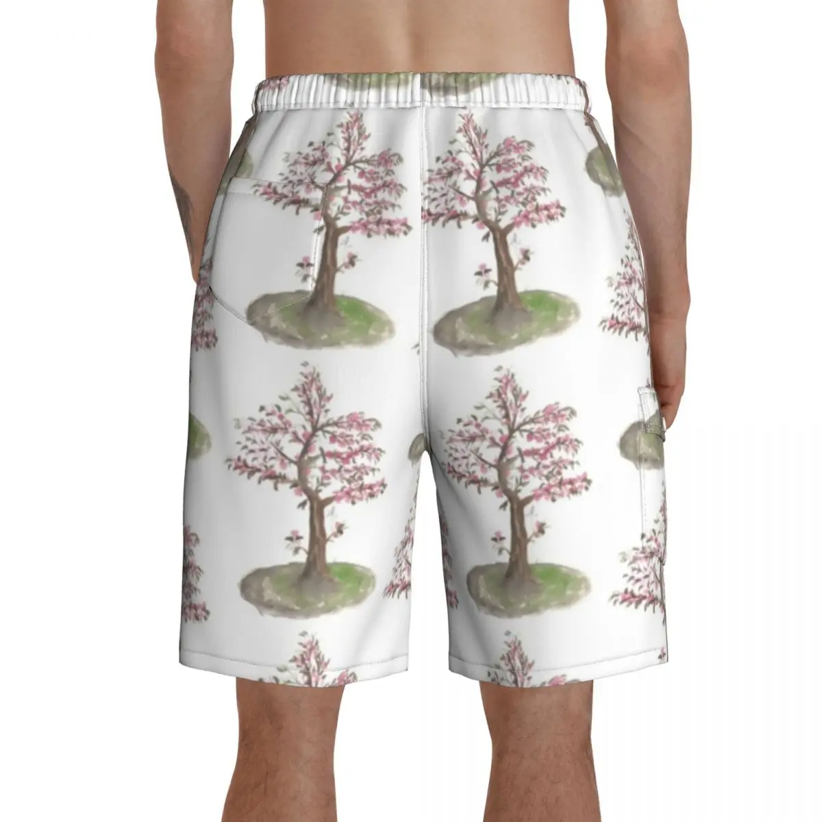 

Bonsai Tree Board Shorts Swimming Trunks Polyester Men Beach Pattern Swim Trunks