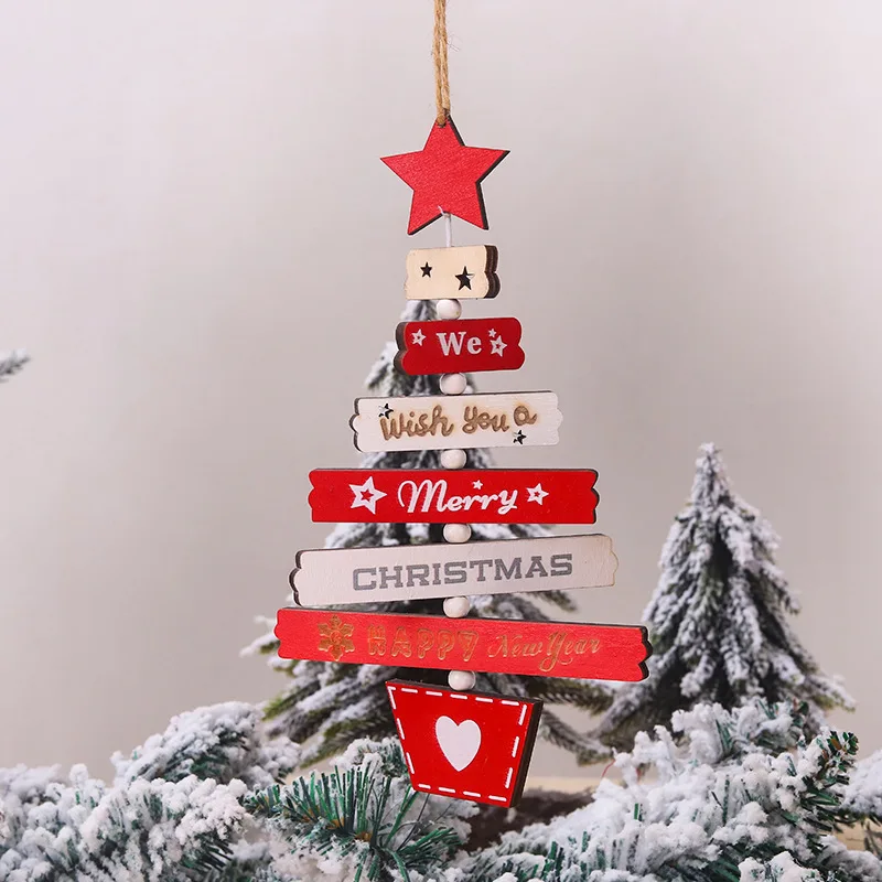 

Christmas Ornaments Wooden Creative Hanging Pendants Xmas Tree Decor Christmas Decorations for Home New Year Navidad Party Decor