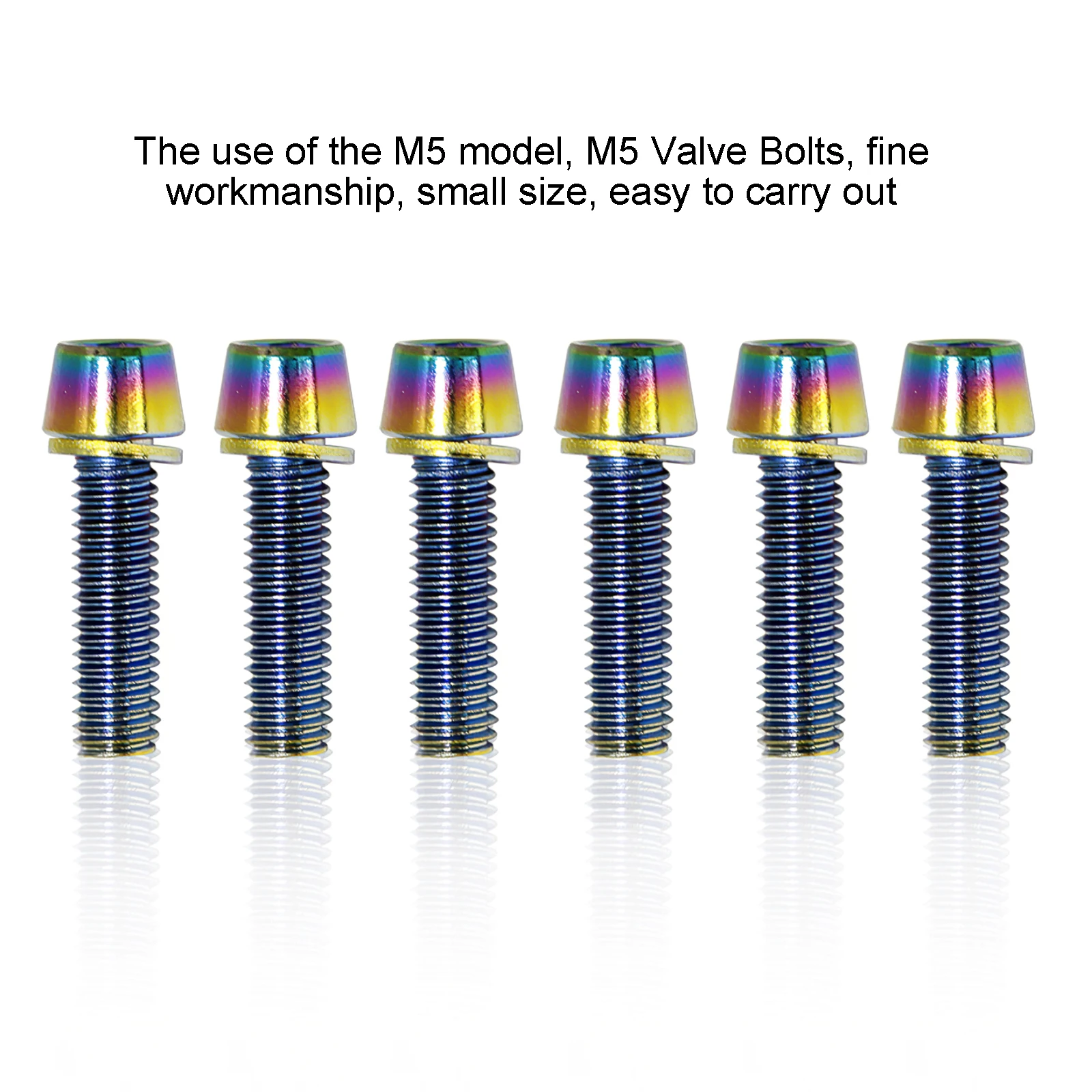 

12PCS Screw Bolt Bright Colors M5 Fine Thread Screws for Bicycle Brake Handle Kettle Holder Hexagonal Head Fixing Bolt Set