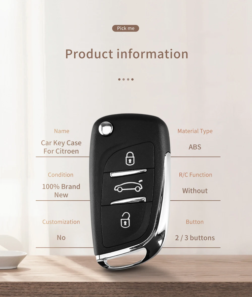 KEYYOU модифицированный 2/3 Складной флип-чехол для автомобильного ключа для CITROEN C2 C3 C5 C6 C8 с VA2 Blade CE0536