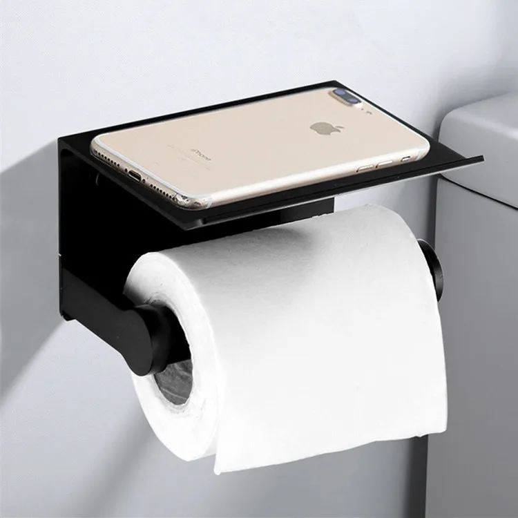 

Toilet Roll Stand Tissue Box Bathroom Mobile Phone Tissue Holder Wall-Mounted Hole-Free Toilet Toilet Paper Holder Sanitary
