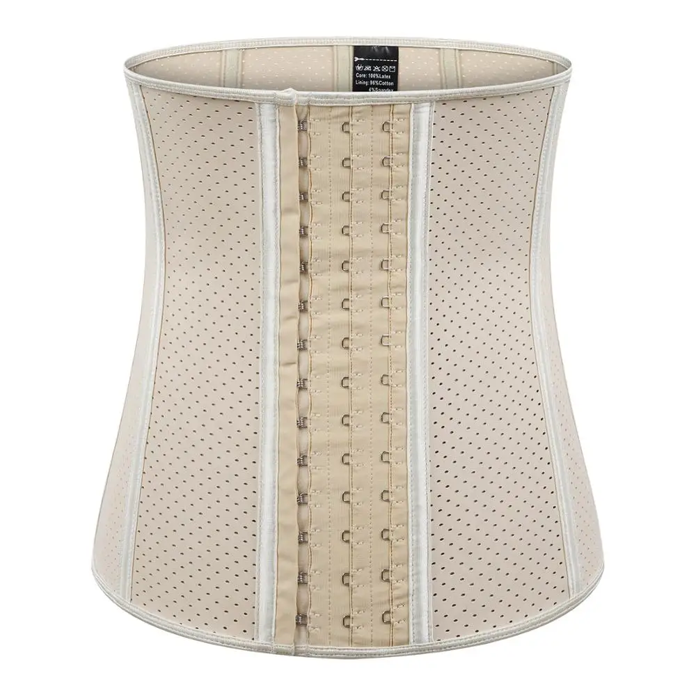 Hollow Out Beige Waist Trainer Body Shaper Women Corset XXS-3XL Latex Girdle Tummy Control Shape Wear Slimming Underwear Korsett | Женская