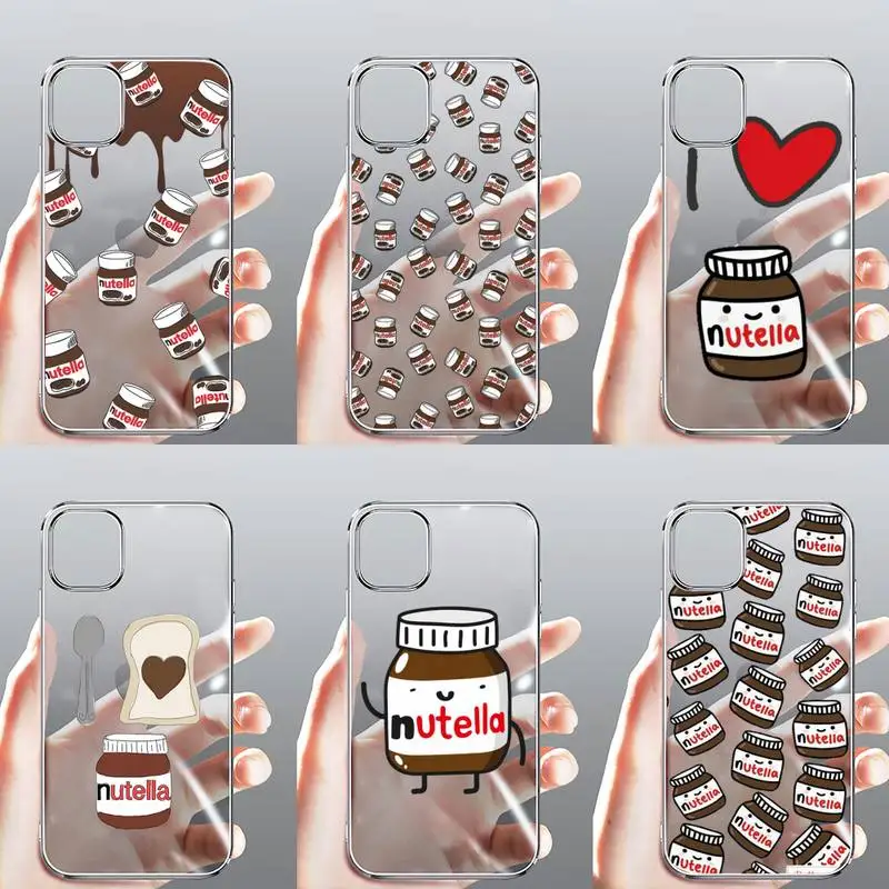 

nutella Chocolate Phone Case Transparent for iPhone Samsung A S 11 12 6 7 8 9 30 Pro X Max XR Plus lite Clear mobile bag