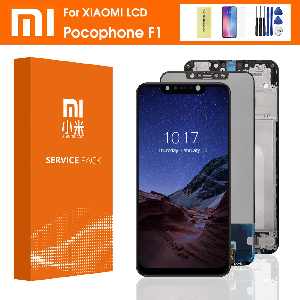 ЖК-дисплей с рамкой для Xiaomi Pocophone F1 6 18 дюйма разрешение 2246*1080 | Мобильные телефоны