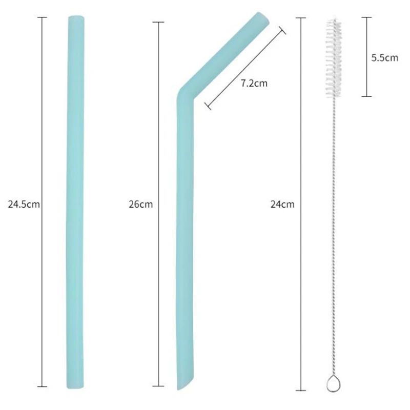 Перерабатываемая Складная Силиконовая изогнутая соломенная мягкая прямая