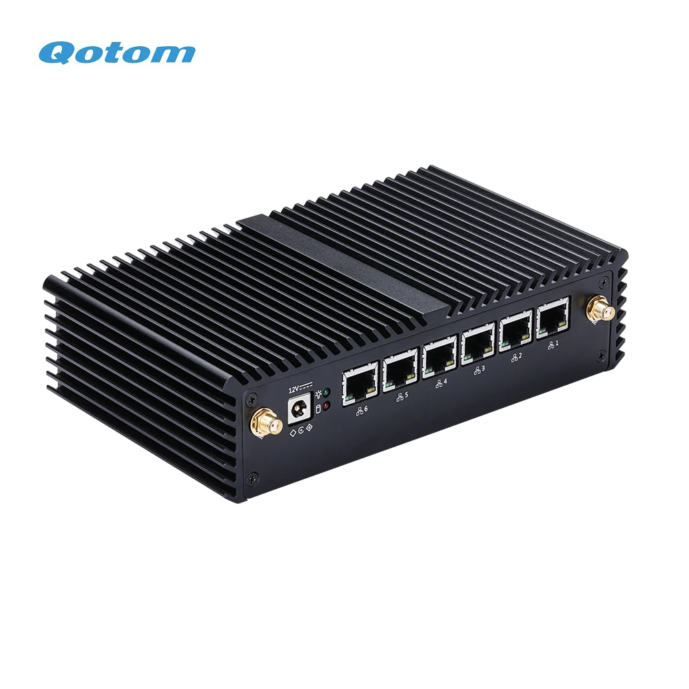 Qotom Pfsense AES-NI Мини ПК Core i3 i5 i7 процессор 6 Intel Gigabit NICs серийный безвентиляторный мини