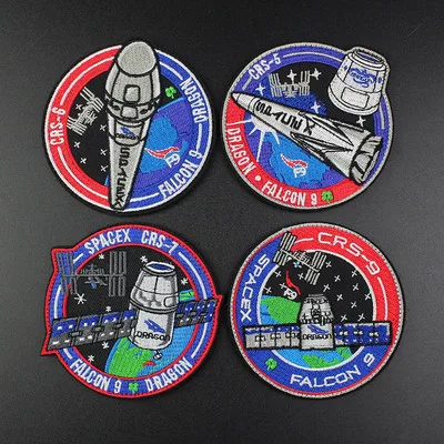 Нашивки с вышивкой аэрокосмической станции эмблема Военная миссия сокол дракон