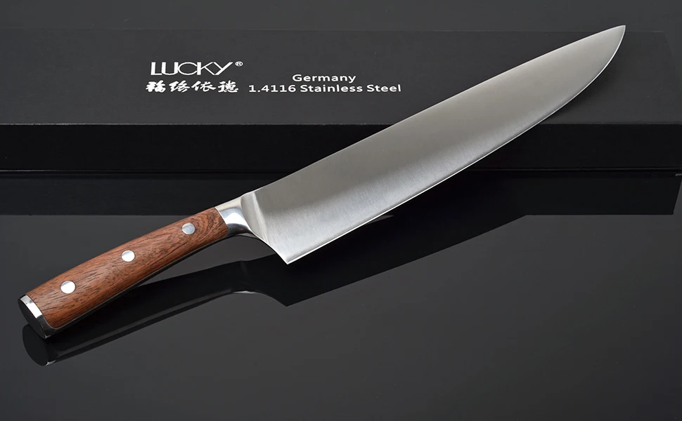 Нож шеф-повара Gyuto, кухонный, немецкий, нержавеющая сталь, палисандр, ручка, разделочный нож, нож для нарезки мяса, филе, кухонный нож 27