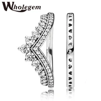wholegem fashion crown wedding rings for women new high quality zircon engagement party jewelry girlfriend gifts