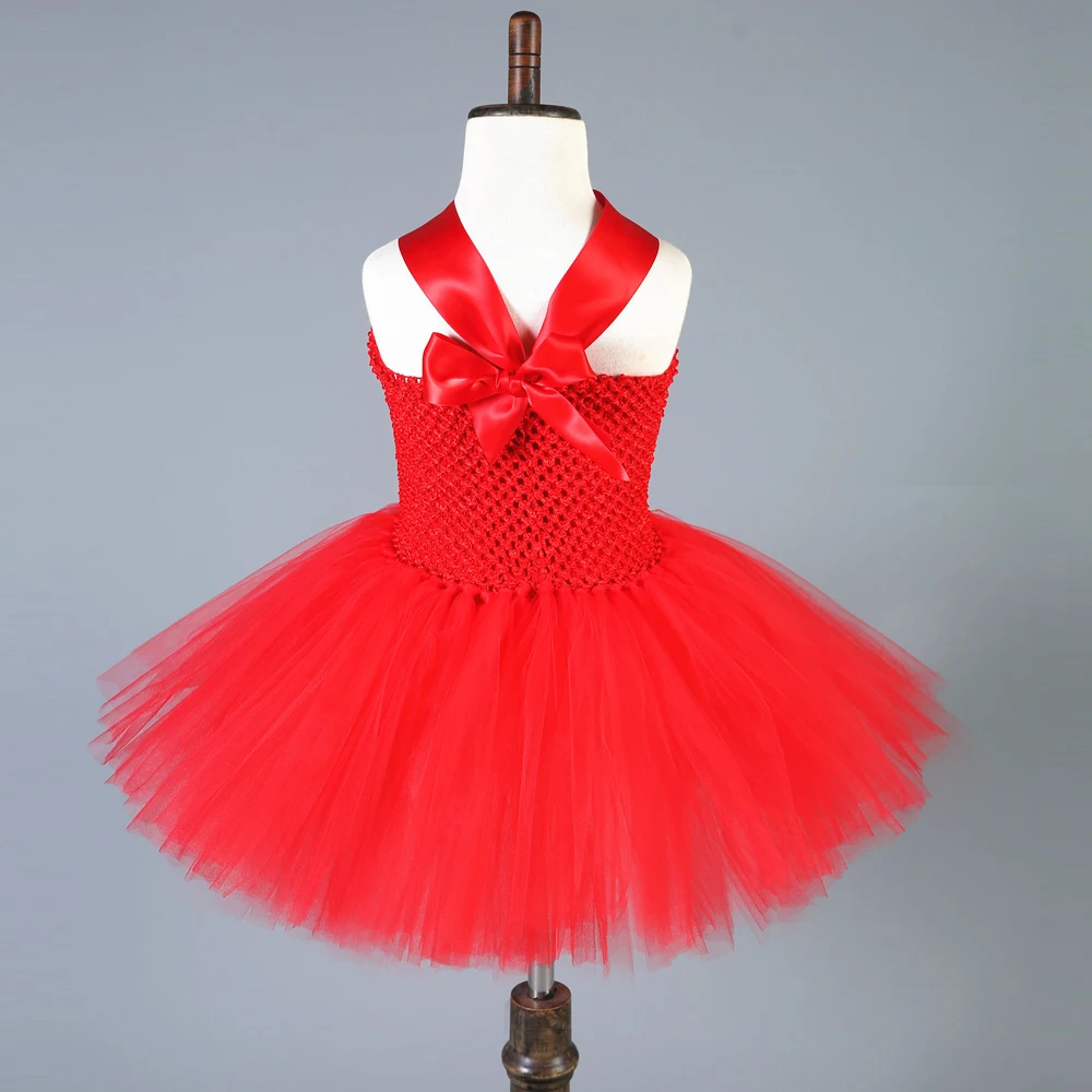 Платье-пачка детское красное из тюля |