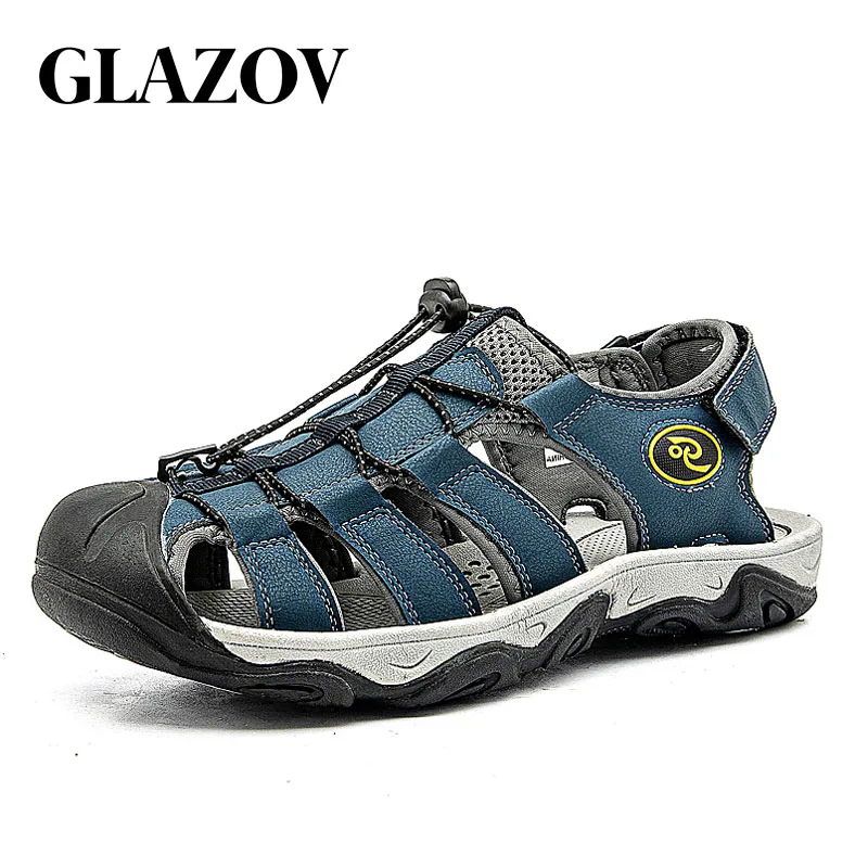 Сандалии мужские из натуральной кожи, Уличная обувь, повседневные босоножки, для пляжа, для прогулок, летняя обувь, большие размеры 39-49