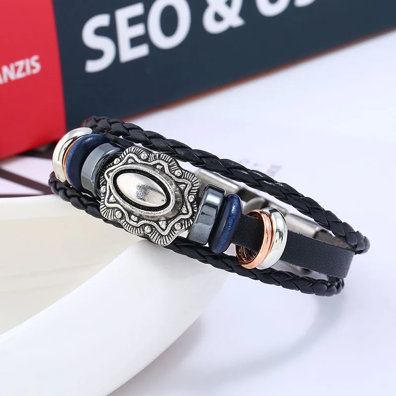 beads to buckle leather bracelet with the new Europe and United States export jewelry punk | Украшения и аксессуары