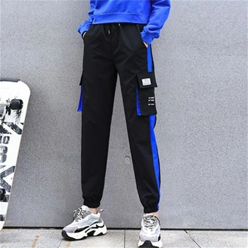 Sweatpants Women Cargo Pants with Side Pockets Black Joggers Loose Female Sport Trousers Harajuku Hip Hop Pants Calça Feminina