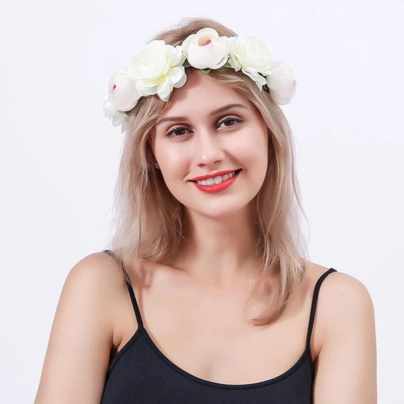 Красивая Женская Цветочная повязка на голову корона для вечеринки гирлянды