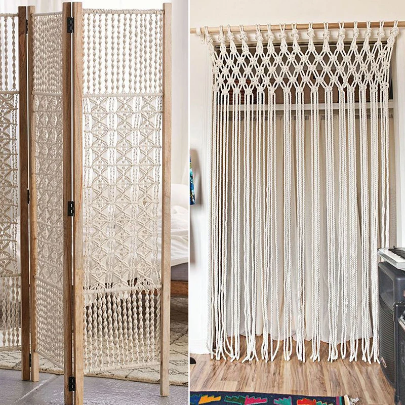 5 мм веревка макраме Натуральный Бежевый хлопок скрученный шнур ручной работы 100