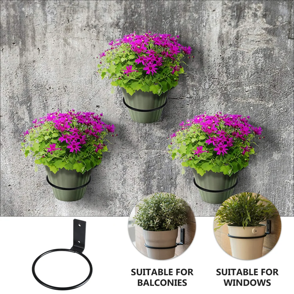 

2Pcs Wall Mount Pot Holder Planter Hanger Hook Ring Bracket for Balcony Garden