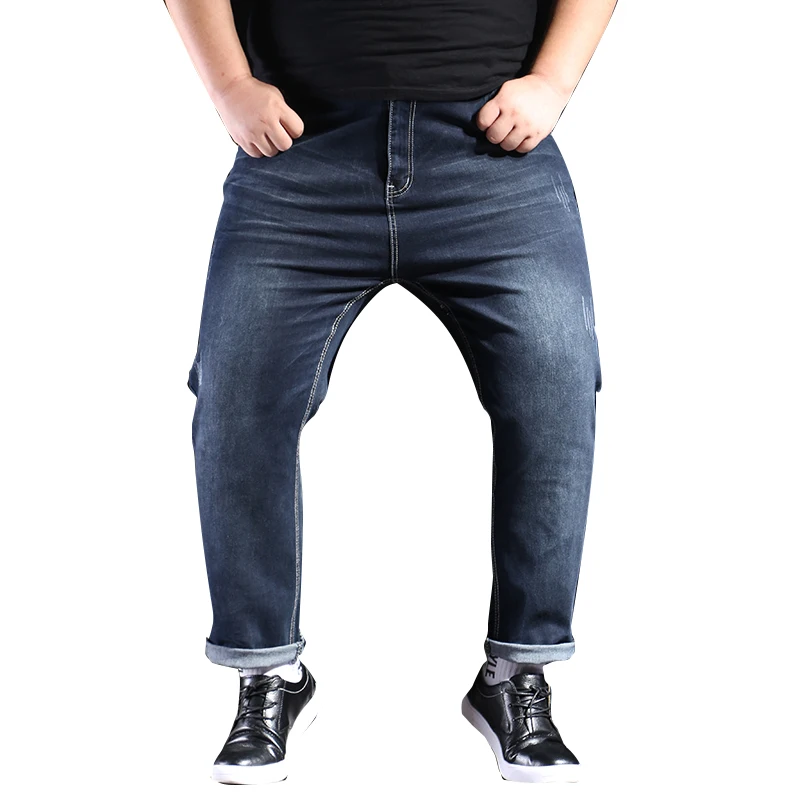 Джинсы оверсайз с полным весом 300 фунтов очень большие мужские брюки 160 кг тонкой