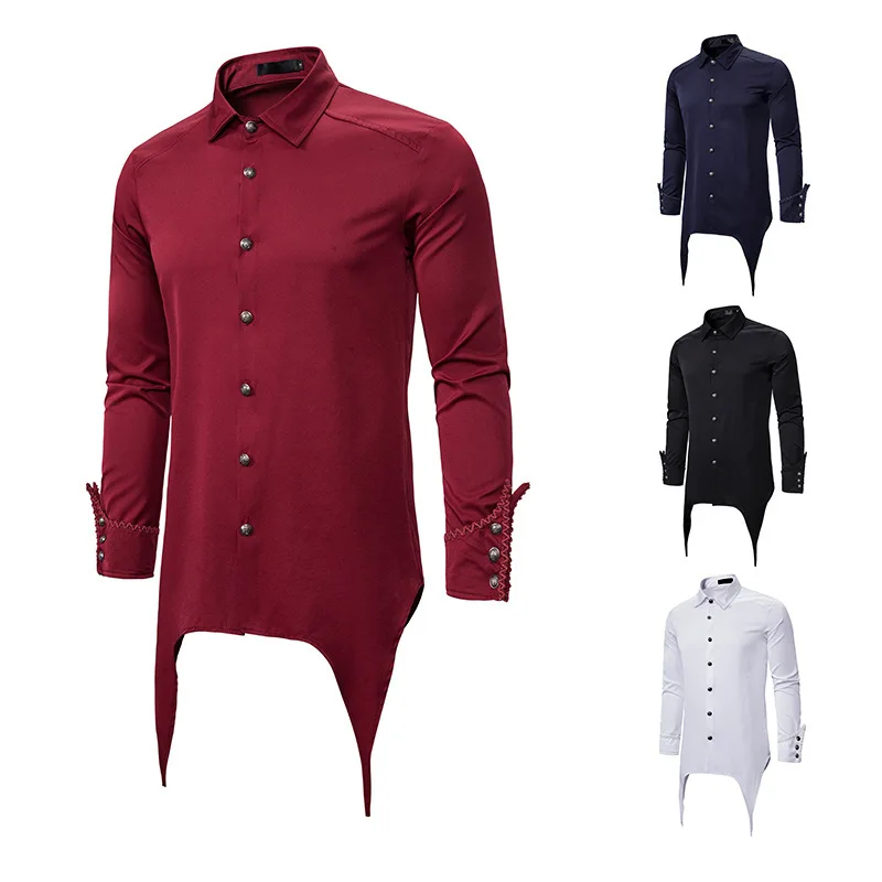 

Модные весенние популярные однотонные мужские рубашки, Повседневная приталенная Простая рубашка, рубашка с длинным рукавом для мужчин