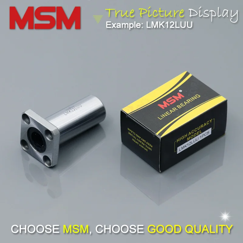 4 шт. MSM квадратные фланцевые линейные подшипники длинного типа LMK6LUU LMK8LUU LMK10LUU LMK12LUU