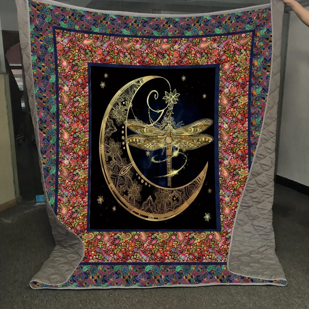 С принтом &quotСтрекоза&quot с насекомыми домашний диван одеяло для детей и взрослых