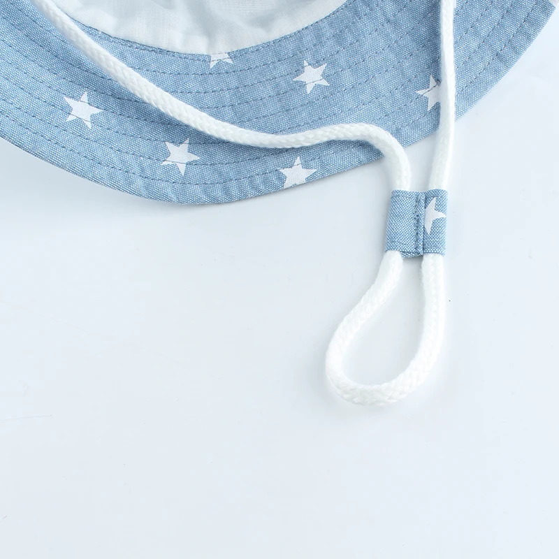 

Cute Baby Hat Cool Panama Summer Denim Bucket Hat Baby Toddler Cap Boys Girls Print Caps Kids Cartoon Hat Windproof Sun Hat