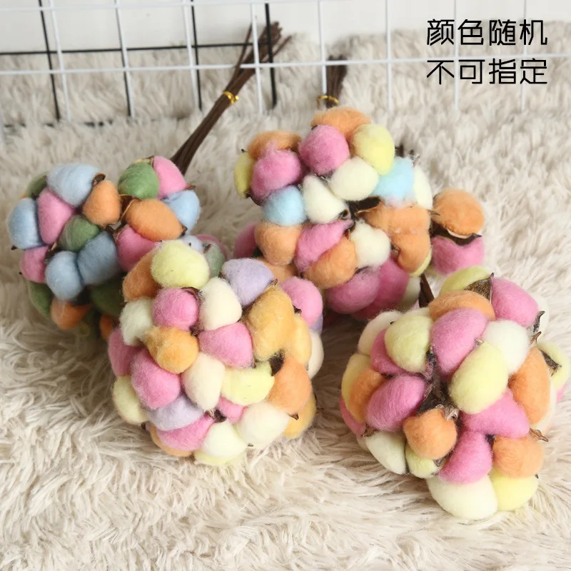 

Naturally Dried Cotton Flower Artificial Plants Floral Branch For Wedding Party Decoration Fake Flowers Home Decor