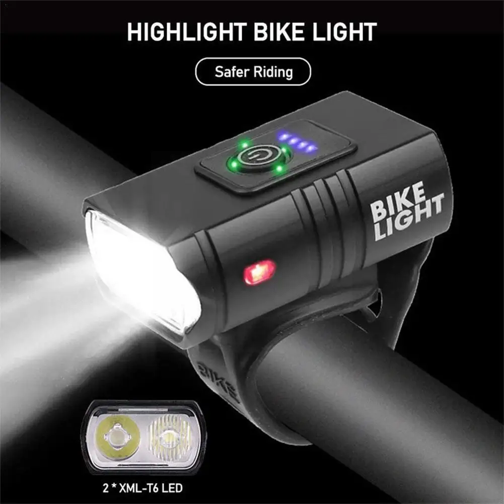 

T6 Led Bicycle Light 10w 800lm Usb Rechargeable Power Mountain Flashlight Cycling Road Display Front Bike Equipment Mtb Lam R1d9