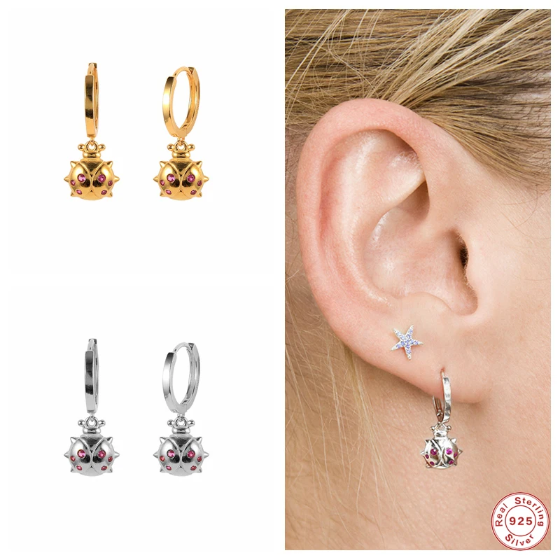 

Серьги-подвески женские из серебра 925 пробы с цирконом