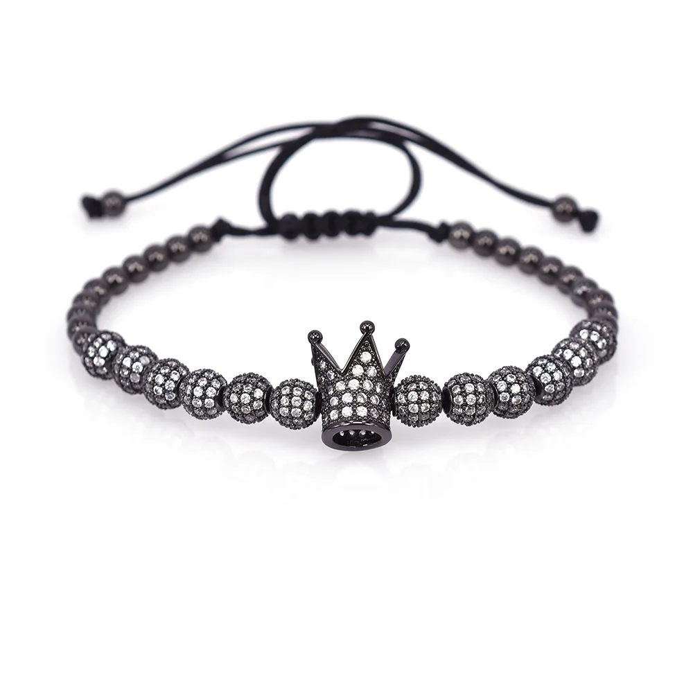 Мужской и женский браслет с короной Numeral из титановой стали в римском стиле 4