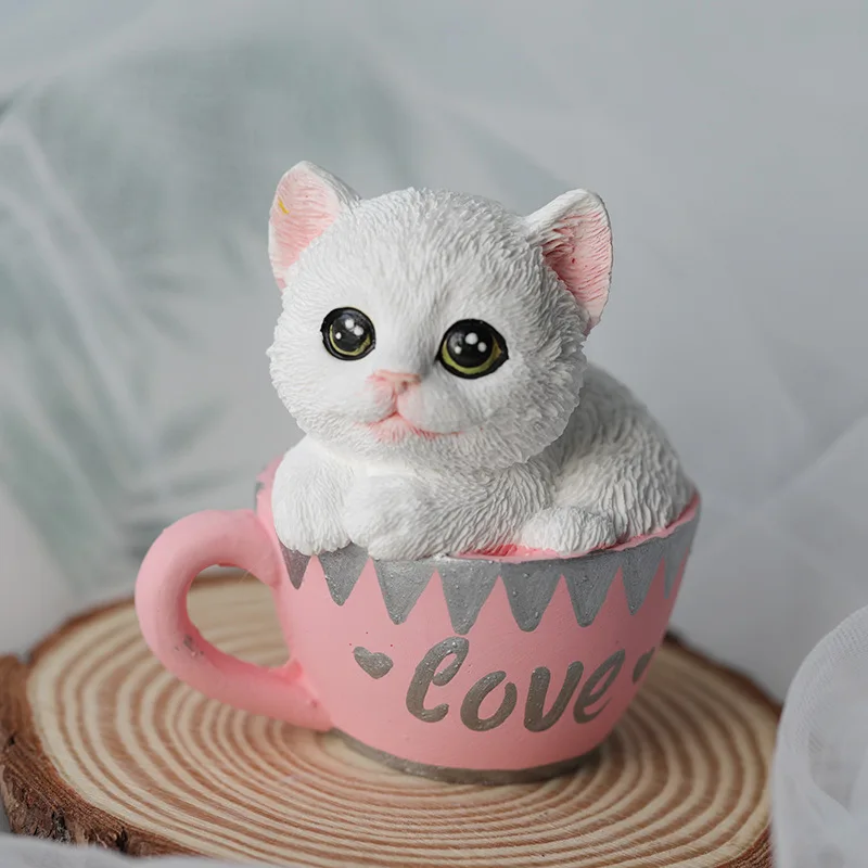Teacup силиконовая форма в виде кота Cute мультфильм свеча-кошка пластырь для