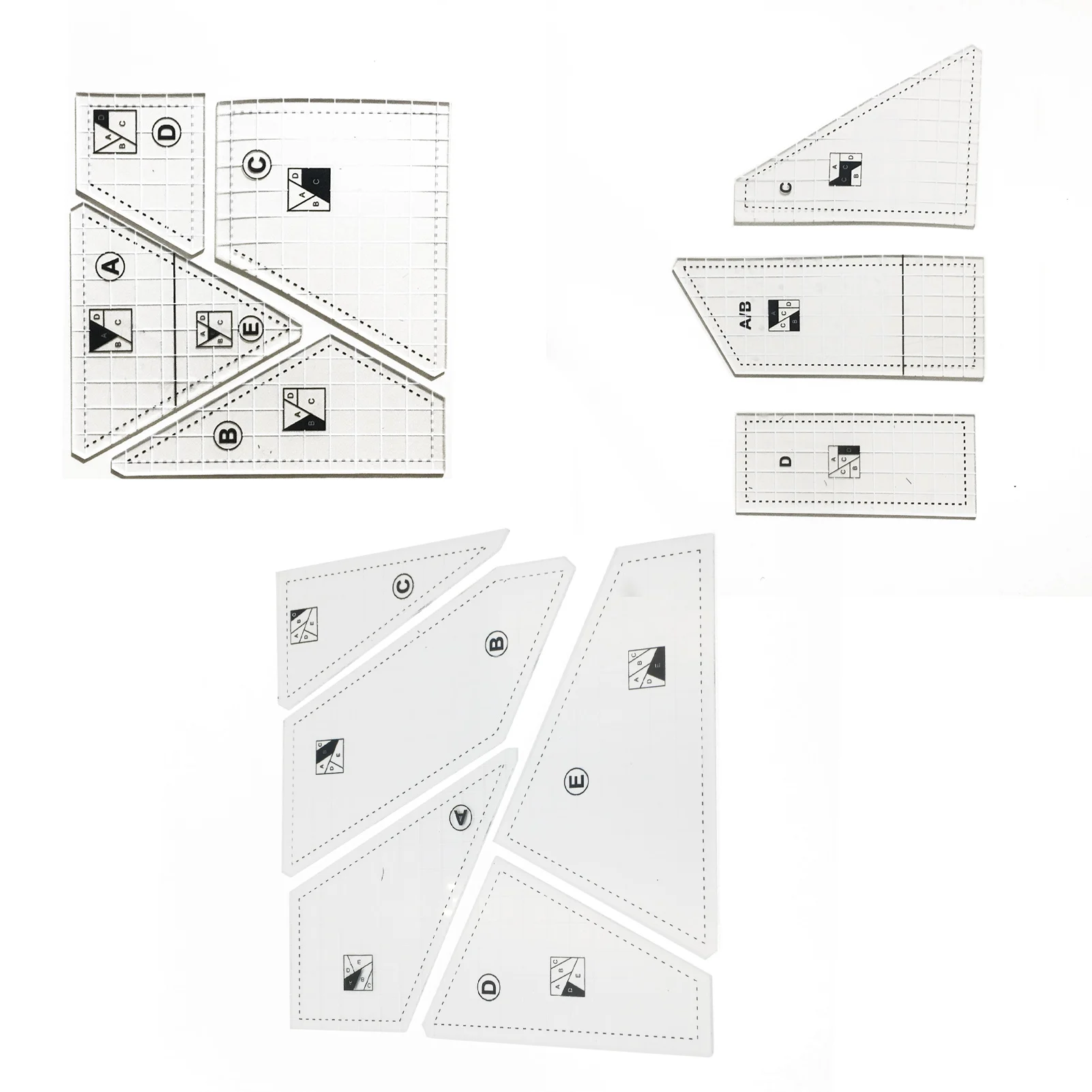 

5 шт. взрывоопасная линейка для шитья, шаблон для стегания, швейная машина, набор для шитья в стиле пэчворк, линейки для резки ткани, «сделай с...