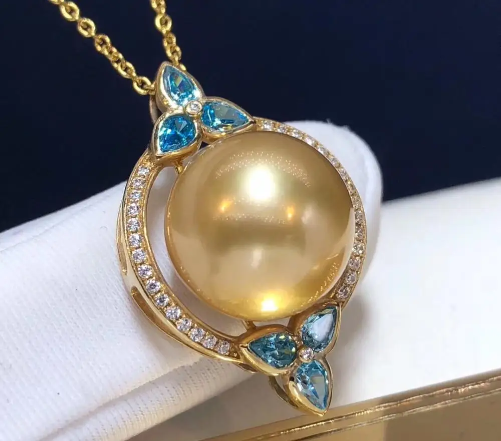 D205 Изящные Ювелирные изделия 18K желтое золото Природный Океанский золотой