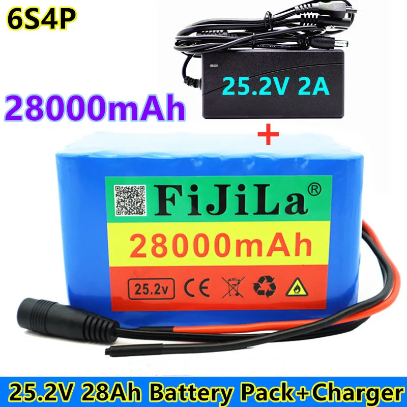 

6s4p 24V 24Ah 18650 Battery Lithium Battery 25.2v 32000mAh Electric Bicycle Moped /Electric/Li ion Battery Pack with charger
