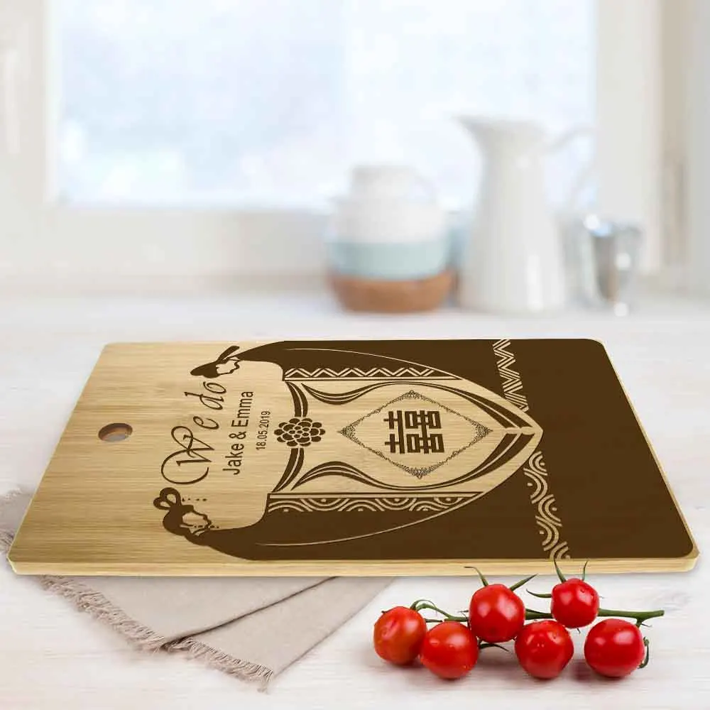 Персонализированная китайская Свадебная разделочная доска из натурального