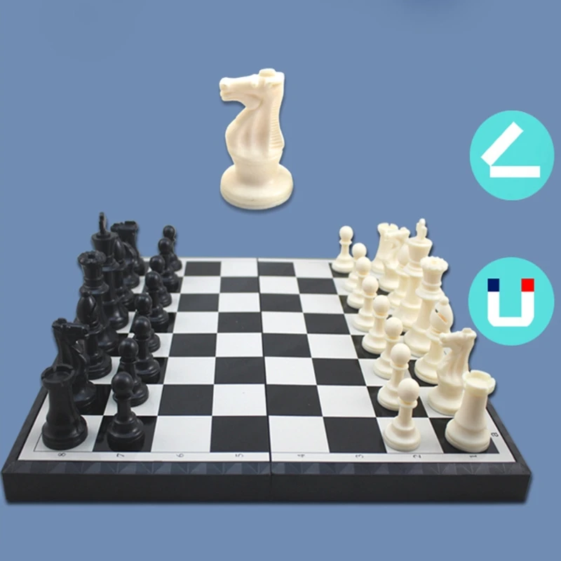 

Magnetic Travel Chess Set for Kids and Adults,Chess Pioneer b-9 Super Large Chess Suit Folding Portable Checkers