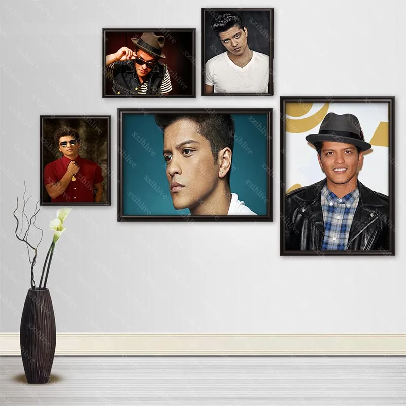 

Singer Bruno Mars Posters Wall Art Decor Picture Modern Home Room Decoration Quality Canvas Painting More Size Customizable